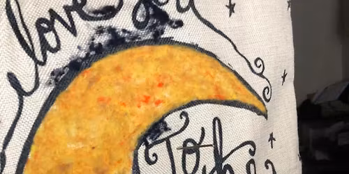 Love Me to the Moon Felted Pillow