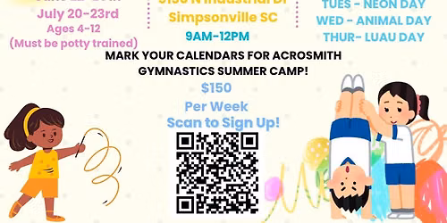 Acrosmith Gymnastics July Gymnastics Summer Camp