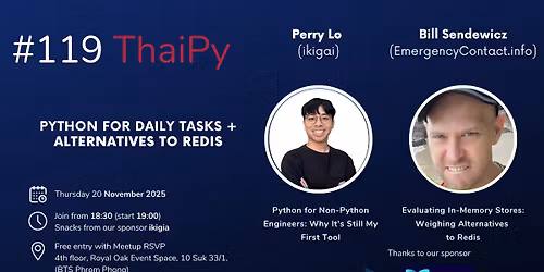 ThaiPy #119: Python for Daily Tasks + Alternatives to Redis