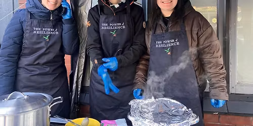 Hot soup by the community pantry