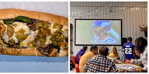 Gourmet Cheesesteaks and watch the game on the GIANT screen