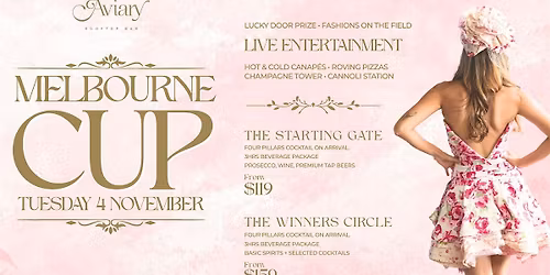 Aviary's Races and Rhythm Melbourne Cup | Aviary Rooftop Bar