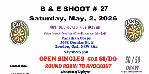 B & E Dart Tournament #27