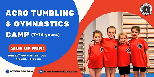 Acro Tumbling and Gymnastics Camp (7 - 16yrs)
