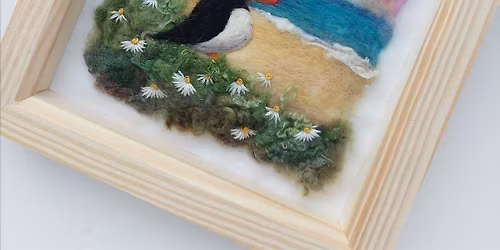 Felting a Puffin Picture