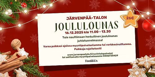 J\u00e4rvenp\u00e4\u00e4-talon joululounas