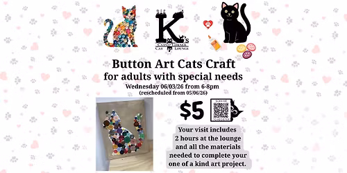 Button Art Cats Craft for Adults with Special Needs