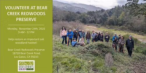 Volunteer Outdoors in Los Gatos at Bear Creek Redwoods