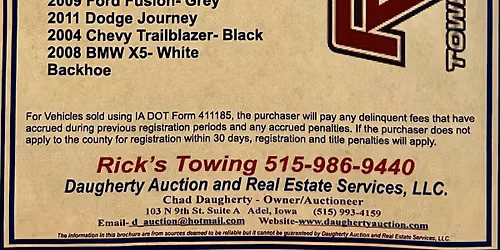 Live Public Auction - open to the public