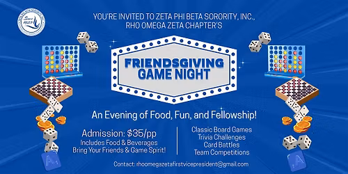 Friendsgiving Game Night with Rho Omega Zeta Chapter