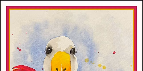 Whimsical Spring Duck Watercolor Paint