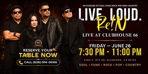 FRIDAY NIGHT LIVE: Re!N at Clubhouse 66 | FREE Admission