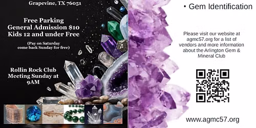 Arlington Gem & Mineral Club's 69th Annual Gem, Mineral, Fossil, Jewelry Show and Sale