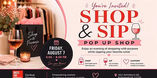 Shop & Sip: A Dress for Success Central Virginia Pop Up Shop