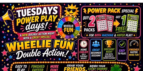 WHEELIE FUN DOUBLE ACTION BINGO