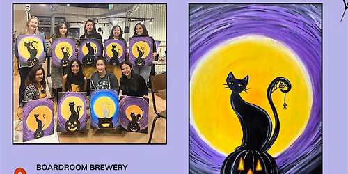 Halloween Cat Paint and Sip! Drink included!