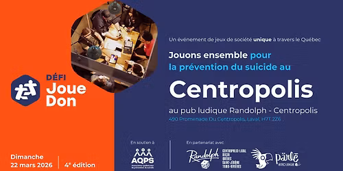 D\u00e9fi Joue Don - Pub ludique Randolph Centropolis