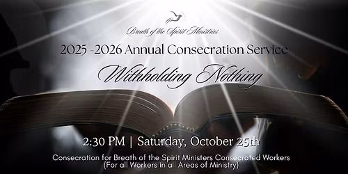 2025 - 2026 Annual Consecration  Service  - Withholding Nothing
