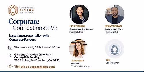 Corporate Connections LIVE *San Francisco* - lunch with corporate funders