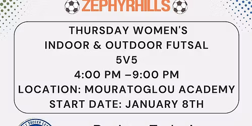 Thursday Women's 5v5 indoor\/outdoor Futsal League