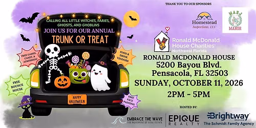 2nd Annual Trunk or Treat at The Ronald McDonald House Pensacola