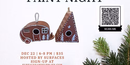 Holiday Paint Night w\/ Surfaces Art Supplies