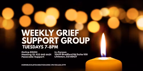 Weekly Grief Support Group: Online or In-Person
