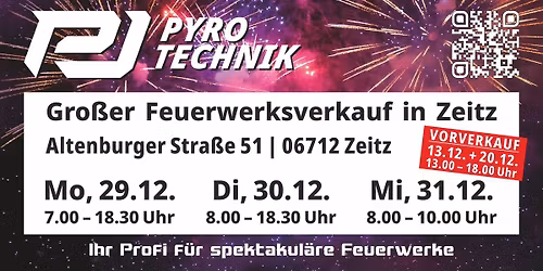 Gro\u00dfer Feuerwerksverkauf in Zeitz