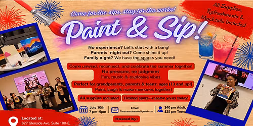 Paint and Sip, The Social Event - hosted by Theatre and Me