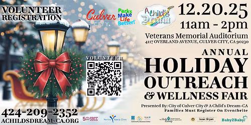 VOLUNTEERS D2 SHIFT: A CHILD'S DREAM-CA 2025 HOLIDAY OUTREACH & WELLNESS