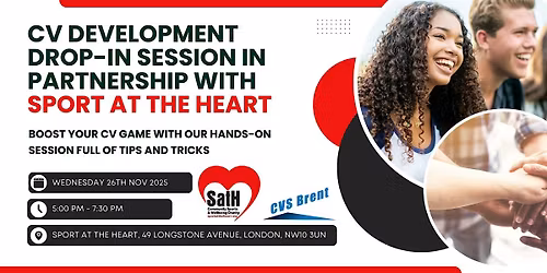 CV Development Drop-In session in partnership with Sport at the Heart