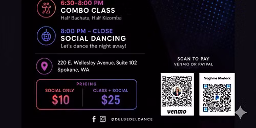 Bachata and Kizomba Social (plus introductory combo class)