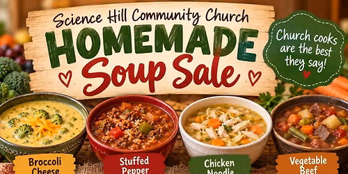 Homemade Soup Sale \u2022 Oct. 18 \u2022 Order by Oct. 11
