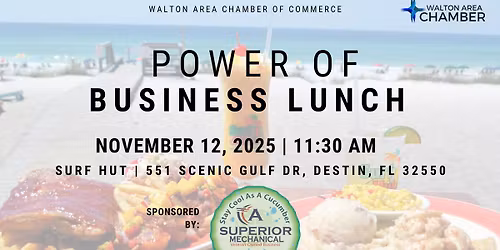 2025 November Power of Business Lunch Hosted by Surf Hut & Sponsored by A Superior Mechanical