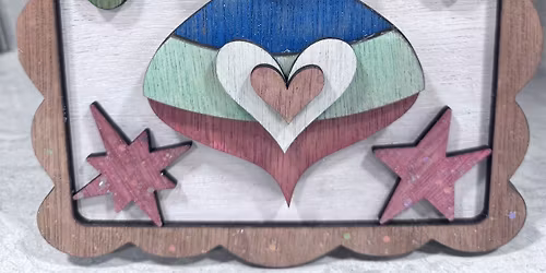 Layered Wood Framed Ornament Class $35