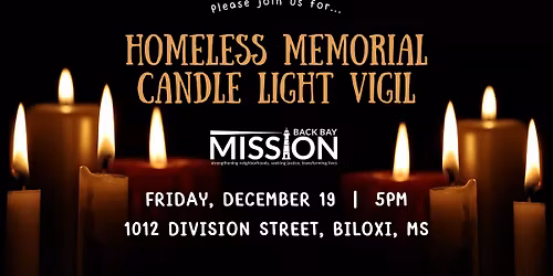 Homeless Memorial Candle Light Vigil at Back Bay Mission