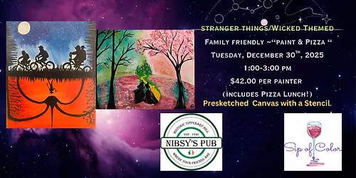 Family Friendly "Paint & Pizza", Stranger Things, Break Week