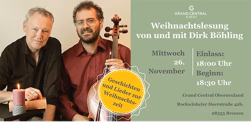 Weihnachtslesung von und mit Dirk B\u00f6hling am 26.11.2025