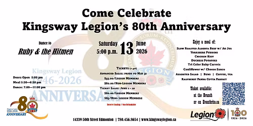 Kingsway Legion 80th Anniversary Gala Dinner