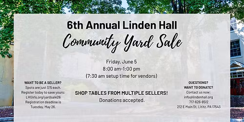 6th Annual Linden Hall Community Yard Sale