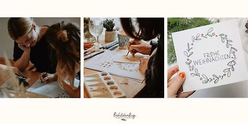 Kreativ im Advent-Weihnachtskarten gestalten mit Handlettering & Watercolor