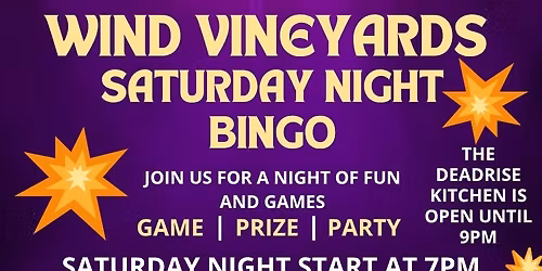 Bingo at Wind Vineyards