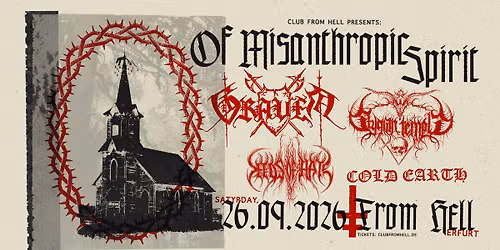 Graven, Cold Earth, Seeds of Hate, Stygian Temple - Tickets werden knapp!