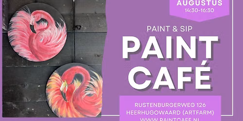  Flamingo - Paint & Sip - PaintCafé 🍸💃🖌️