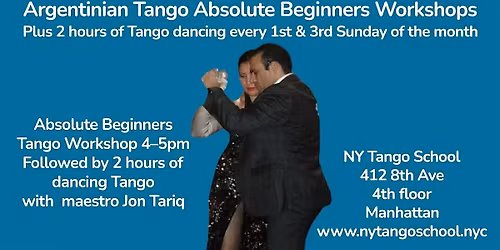 Absolute Beginner Tango Workshop \u2013 Every 1st & 3rd Sunday