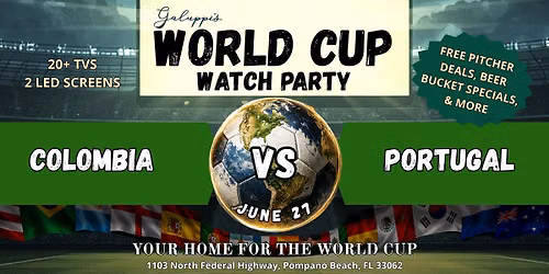 FIFA World Cup at Galuppi\u2019s - Colombia VS Portugal