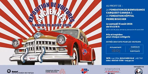EXPOSITION DE VOITURES ANCIENNES CHEZ CARQUEST À BOUCHERVILLE