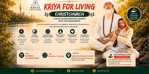 Kriya for living with Energy healing, Breathwork, meditation, in Hoon Hay  with Yogi Bishwanath
