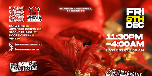 Monsta Liverpool Presents: Masquerade Party