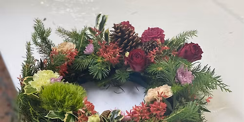 Christmas flower wreath workshop